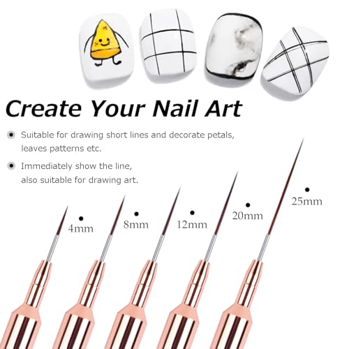 11pcs Nail Art Brushes Colorful Nail Art Liner Brushes Dotting Tools