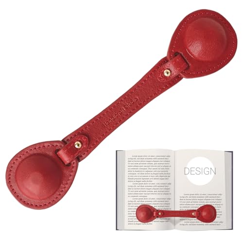 Leather Weighted Book Page Holder for Women Men, Book Weight Page Holder for Book Lovers, Book Accessories Gift for Reading Lovers (Red) - color: 03-wine