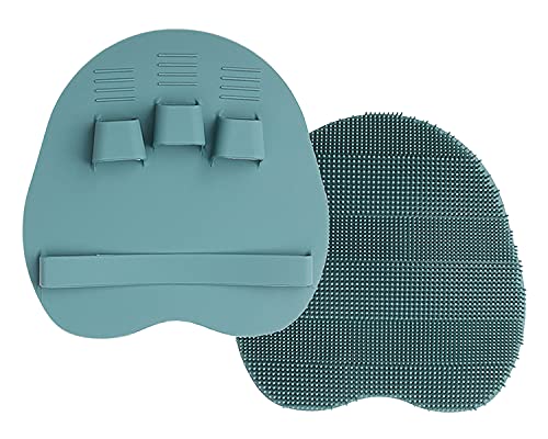 1 Pack Soft Silicone Shower Brush, Body Scrubber Exfoliating Skin Massage - color: Eucalyptus Green