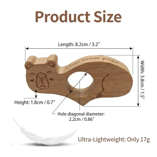 2 Pack Capybara Thumb Book Page Holder, Natural Wooden Thumb Page Holders, Lightweight Book Opener & Page Spreader, Ideal Reading Accessories Gift for Book Lovers & Readers(2.2cm/0.86")