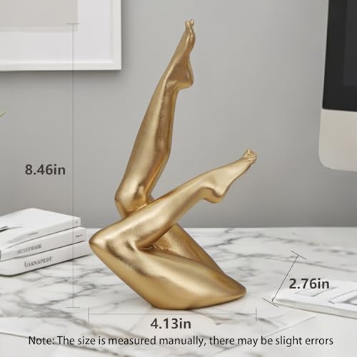 Golden Legs Sculpture Resin Statues Living Room Home Decor Bent Leg - color: Bent Leg