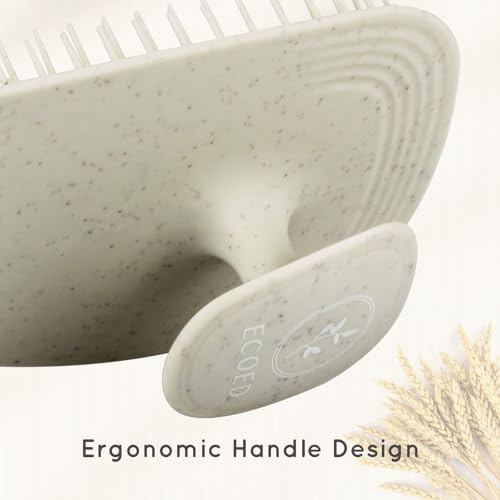 Ecoed Scalp Massager Shampoo Brush, Scalp Scrubber & Exfoliator (Natural) - color: Wheat, size: 2PC