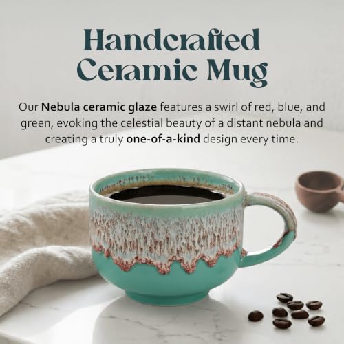 NOVA CERAMICS Mint Green Coffee Mug - 16 oz Ceramic Mug - Nebula - color: Nebula