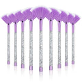 Maitys 9 Pieces Facial Fan Mask Brushes, Purple, Silver - color: Purple, Silver