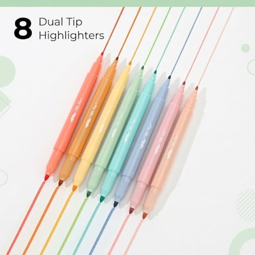 Mr. Pen- Dual Tip Bible Highlighters, 8 Pack, Pastel Colors