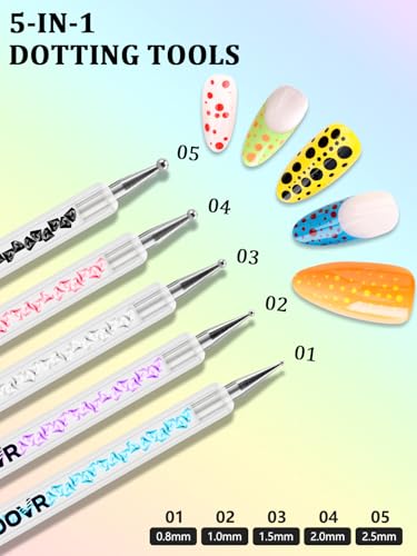 YOOVR 20-In-1 Nail Art Tools with Nail Stand Holder for Press on Painting - size: 15 PCS