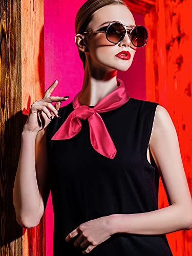 SATINIOR Square Neck Scarf Women - color: Light Red, size: 23.6 x 23.6 inches