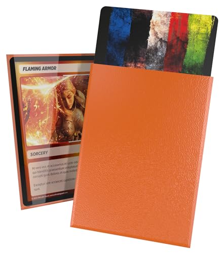 Ultimate Guard Cortex Outer Card Sleeves, 60 Japanese Size TCG Sleeves, 62 x 89mm, Orange Back, Glossy Finish, No PVC & Acid-Free, High Clarity - color: Orange, size: Japanese Glossy