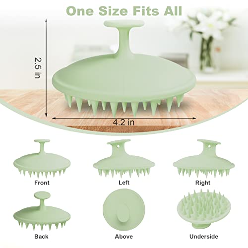 Meartchy Silicone Scalp Massager Shampoo Brush, Scalp Scrubber for Hair Growth (Grass Green) - color: Grass Green