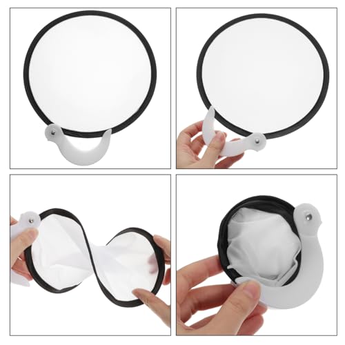 VOSAREA 2pcs Round Folding Fan, Folding Fans Handheld Foldable Flying Disc, Compact Cooling Party Favors for Outdoor Games