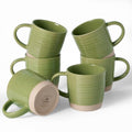 famiware Coffee Mugs Set of 6, 13 oz Mug Set, Ceramic Cup Set with Handle - color: Constellation-Olive Green, size: 6 Count (Pack of 1)