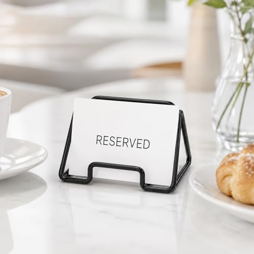 Business Card Holder for Desk, Black Business Card Display Stand - color: black