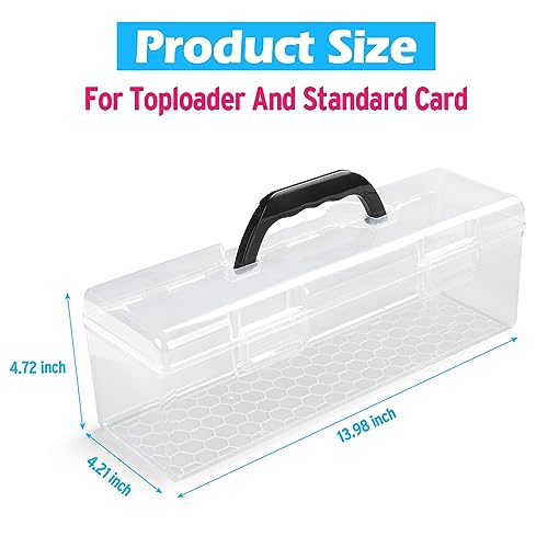 SUNEZLGO Storage Box For Toploader, Trading Card Storage Box Plastic, Playing Card Case, Large For Toploaders 200 Cards 750, Fit For Toploader and Standard Card - style: 1 Pack
