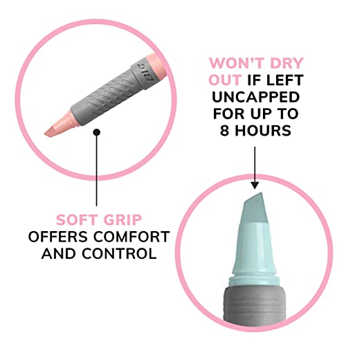 BIC Brite Liner Grip Pastel Highlighter Set, Chisel Tip, 6-Count Pack - size: 6 Count (Pack of 1)
