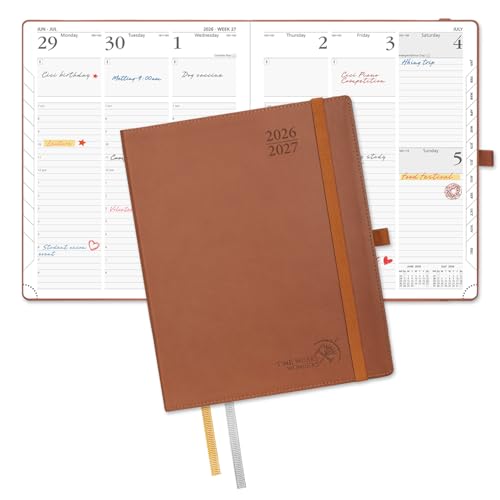 POPRUN Planner 2026-2027, Large-8.5" x 10.5", Academic Weekly Planner - color: Brown, size: Large-8.5" x 10.5", style: Academic Year 2026-2027