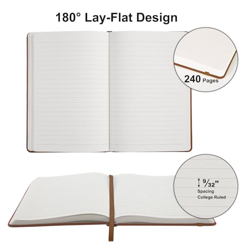 Comix Lined Journal Notebook for Work, 240 Pages, 5.5" x 8.3", Brown - color: Brown, size: 1 Pack
