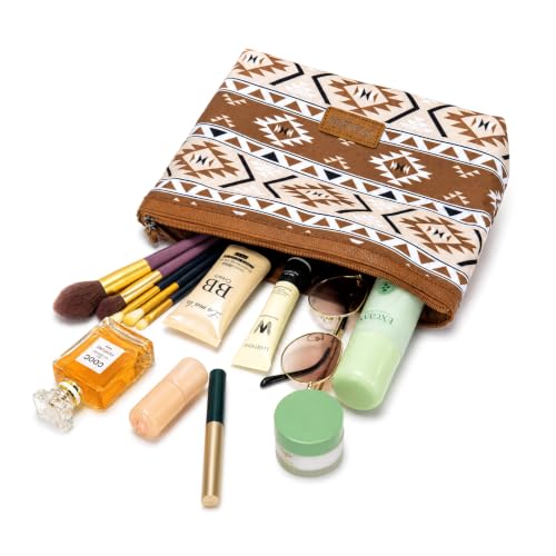 Wrangler Travel Makeup Bag Large Waterproof Cosmetic Bag for Women - color: Tan