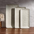 Famiware Serving Platters Set of 3 Sizes - Rectangular, Light Khaki - color: Light Khaki