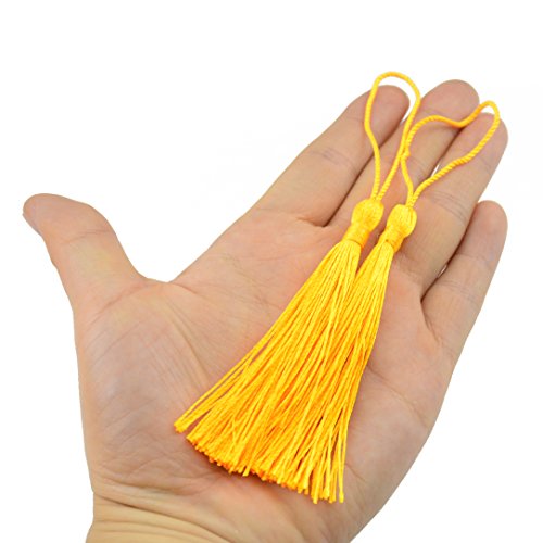 100Pcs 5 Inch Silky Bookmark Tassels for Jewelry, Souvenir(Royal Gold) - color: Royal Gold