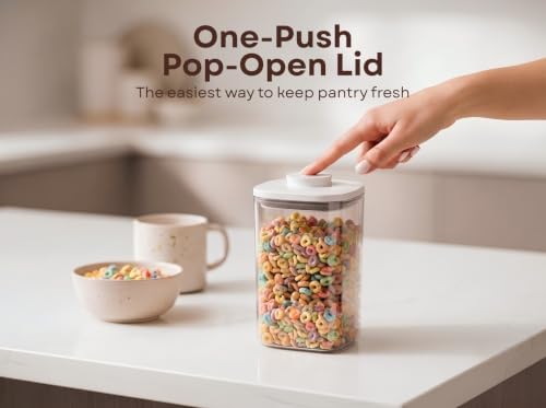 Pop Airtight Food Storage Containers with Lids, 6-Pc Set with Rack
