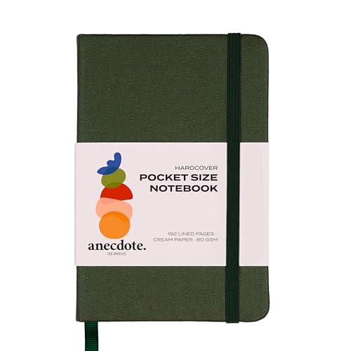 ANECDOTE. Journal, Small Notebook (5.5"x3.5" Pocket Size) 192 Lined Pages - color: Evergreen, size: 5.5" x 3.5"