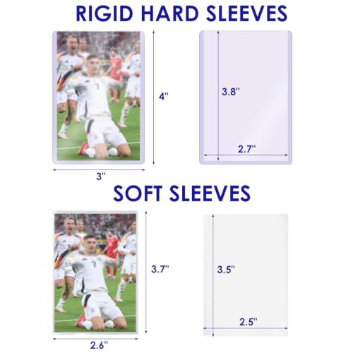 200 Pack Card Sleeves Hard Plastic, 3" x 4" Trading Card Holder