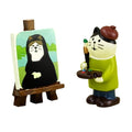 RAQWI Artist Cat with Painting Easel, Resin Mini Cat Figurine Desk Decor - color: Artist
