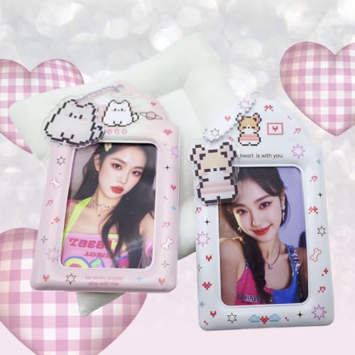 2 Pack K-pop Photocard Holder Keychain, Photo Card Holder with Cute Dog - style: Dog