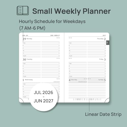 POPRUN Pocket Planner 2026-2027, Purse-4" x 6.25", Academic Pocket Calendar - color: Pacific Green, size: Pocket-4" x 6.25", style: Academic Year 2026-2027