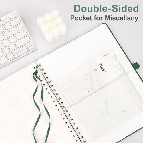 AHGXG Dotted Journal, 110 Pages, A4 (8.5" x 11") - color: Dark Green, style: A4-Dotted
