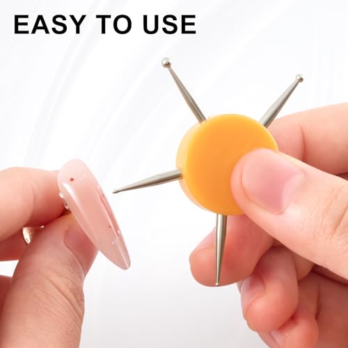 Nail Dotting Tool, 5-in-1 Metal Dotting Tool Nail Art, Circular Nail Design Dotting Pen, Ergonomic Dotting Disc for Manicure Embossing, Tracing, Painting - Yellow, 1pcs - color: Yellow, 1pcs, 5-in-1