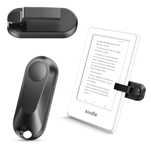 RF Remote Control Page Turner for Kindle Paperwhite Oasis eReaders Kobo,Camera Video Recording Remote Triggers, Page Turner for ipad Tablets Reading Novels Comics(Black) - color: Black