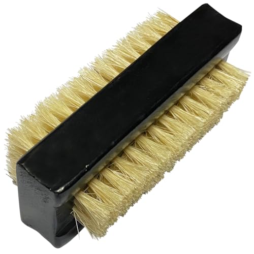 NewFerU Wooden Nail Brush Cleaner Black with 100% Natural Boar Bristles - color: Black Two-sided