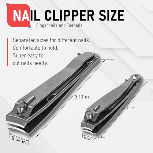 firiKer Nail Clippers with Nail File,Fingernail Clipper,Toe Nail Clippers - color: Gray