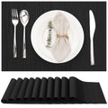 Myir JUN Placemats Set of 10 Kitchen and Dining Table Placemats - color: Black, size: Set of 10