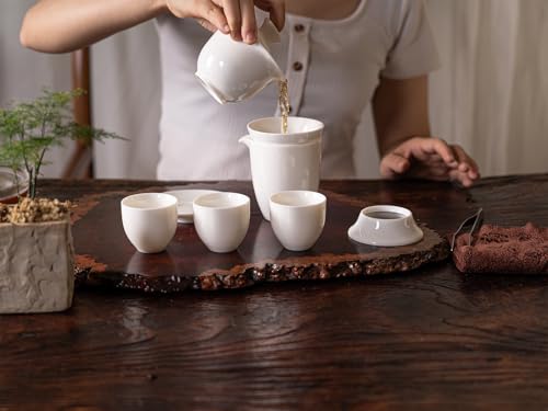 KEYDUACU Gaiwan Tea Set,Chinese Gongfu Tea Set,Portable for Adults,Home - style: Home-White