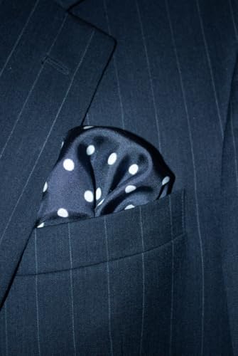 Royal Silk Polka Dot Pocket Square - 17" Handkerchief - 12mm Silk Twill - 100% Silk - color: Black