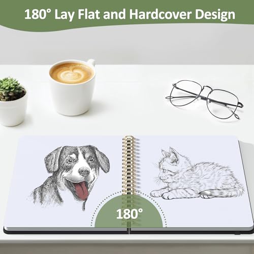 Forvencer 2 Pack Blank Spiral Notebook, 8"x 5.6"Hardcover Sketch Book - color: Brown