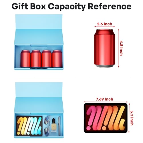 RYDDOY Blue Gift Box, 12x6x4'' Gift Boxes with Lids for Presents - color: Blue, size: 12 x 6 x 4 Inch
