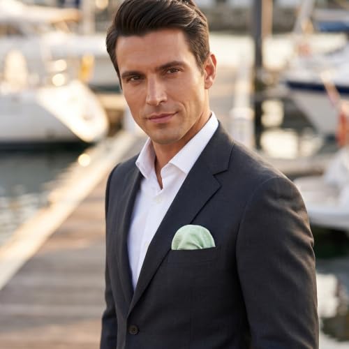 S&W SHLAX&WING Mens Pocket Square Paisley Multicolor Large for Business Wedding - color: Eh6