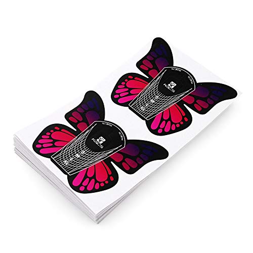 KADS 100Pcs Butterfly Nail Forms Self Adhesive Extension Poly Nail Gel Tool