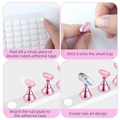 2 Sets Nail Stand for Press-On Nails, Magnetic Nail Holder for Nail Art