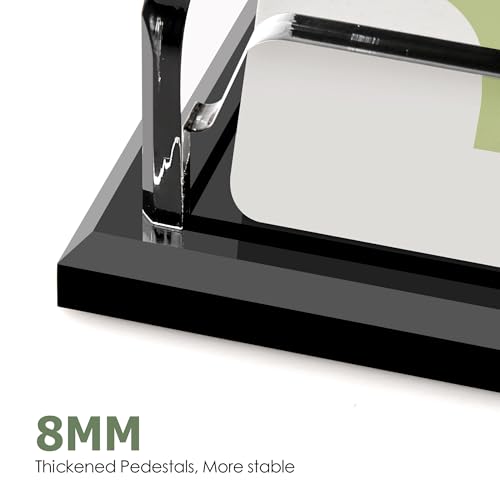 SANRUI Acrylic Black Business Card Holder Clear Desk Display Stand 1 Slot
