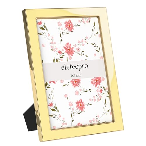 eletecpro 4x6 Enamel Picture Frame with Real Glass Cover, Yellow, 2-Pack - color: Yellow, size: 4x6