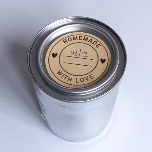 300 Pieces, Homemade with Love Stickers, Canning Jar Labels to Write On - size: 300 Pieces