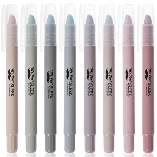Mr. Pen- No Bleed Gel Highlighters, Dusty Colors, 8 Pack - color: Dusty Colors, size: 8 Pack