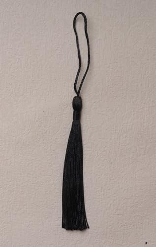 30 Pcs Mini Tassels Soft Flossy Bookmark Small Handmade Craft (Black) - color: Black