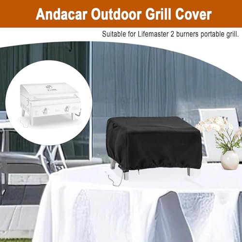 Grill Cover 24 Inch for Lifemaster 2 Burner Portable Gas Grill - size: 24"L×21"W×17"H