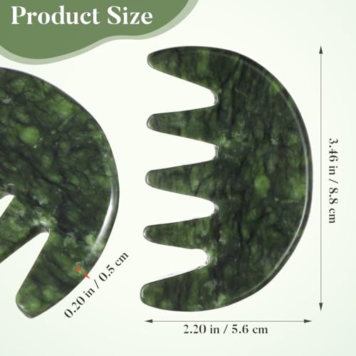 Jade Stone Gua Sha Comb,Jade Massage Comb, Scalp Massager, Massage Tools for Scalp Head Hair,Facial Manual Scalp Massagers, Like Scalp Massager Comb