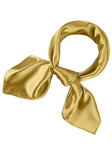 SATINIOR Square Neck Scarf Women - color: Champagne, size: 23.6 x 23.6 inches